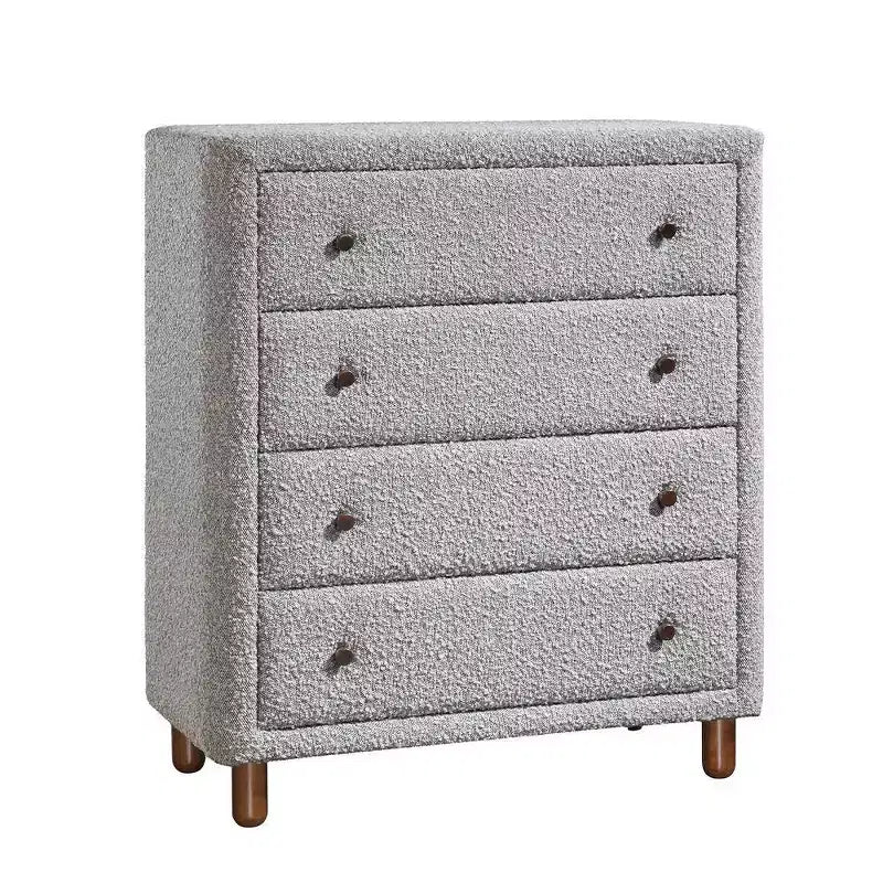 Cajón decorativo de almacenamiento de 33", boucle gris