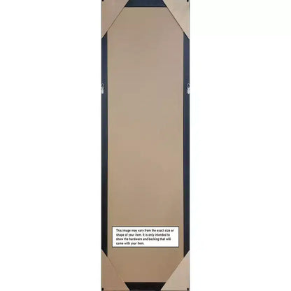 Espejo de puerta de madera estrecho de 17"x51", nogal cálido