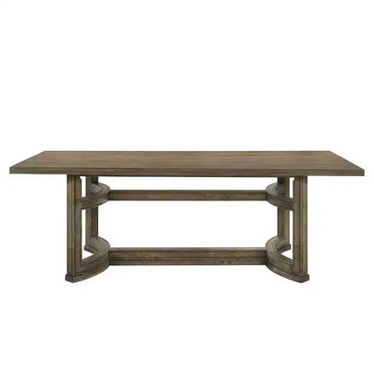 88" Parfield Dining Table Weathered Oak Finish - Acme Furniture: Vintage Walnut, Seats 6