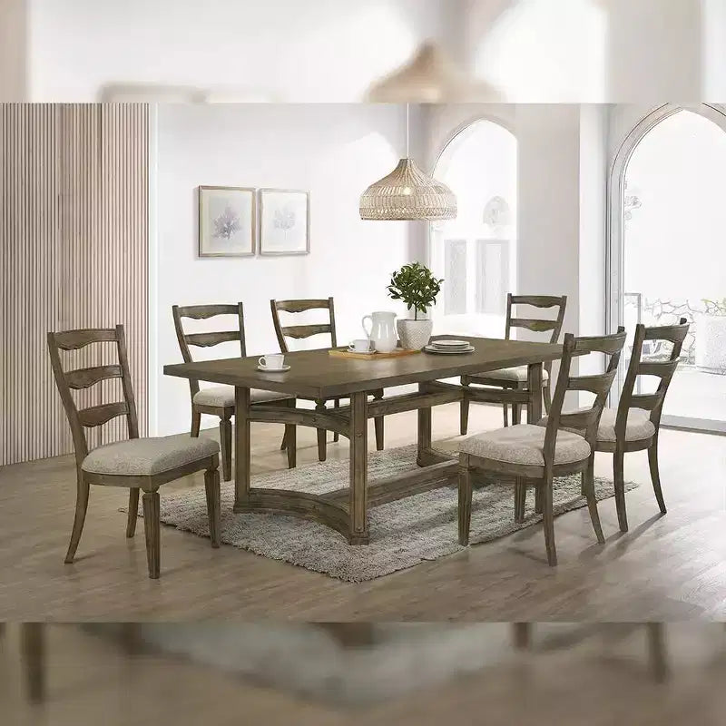Mesa de comedor de 63", acabado nogal