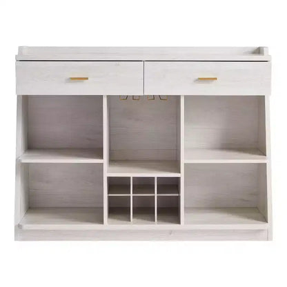 Buhardilla de 47" de 5 Estantes Estilo Rústico con Almacenamiento de Vino, Roble Blanco