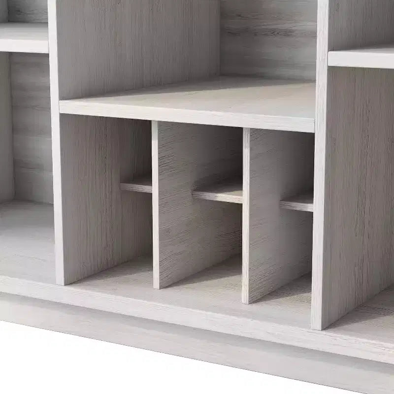 Buhardilla de 47" de 5 Estantes Estilo Rústico con Almacenamiento de Vino, Roble Blanco