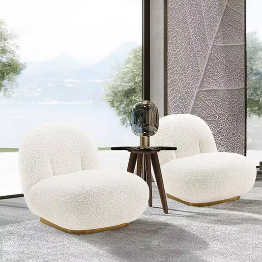 Set of 2 Edina Modern Boucle Upholstered Accent Chairs White - Manhattan Comfort