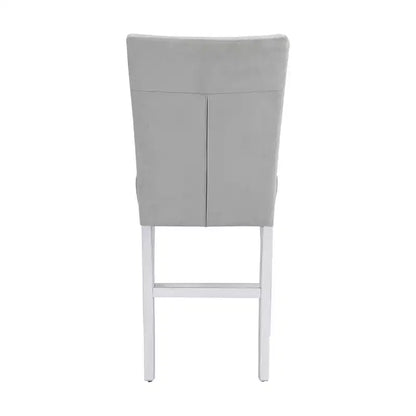 Sillón decorativo de 19", terciopelo gris con estructura blanca de alto brillo