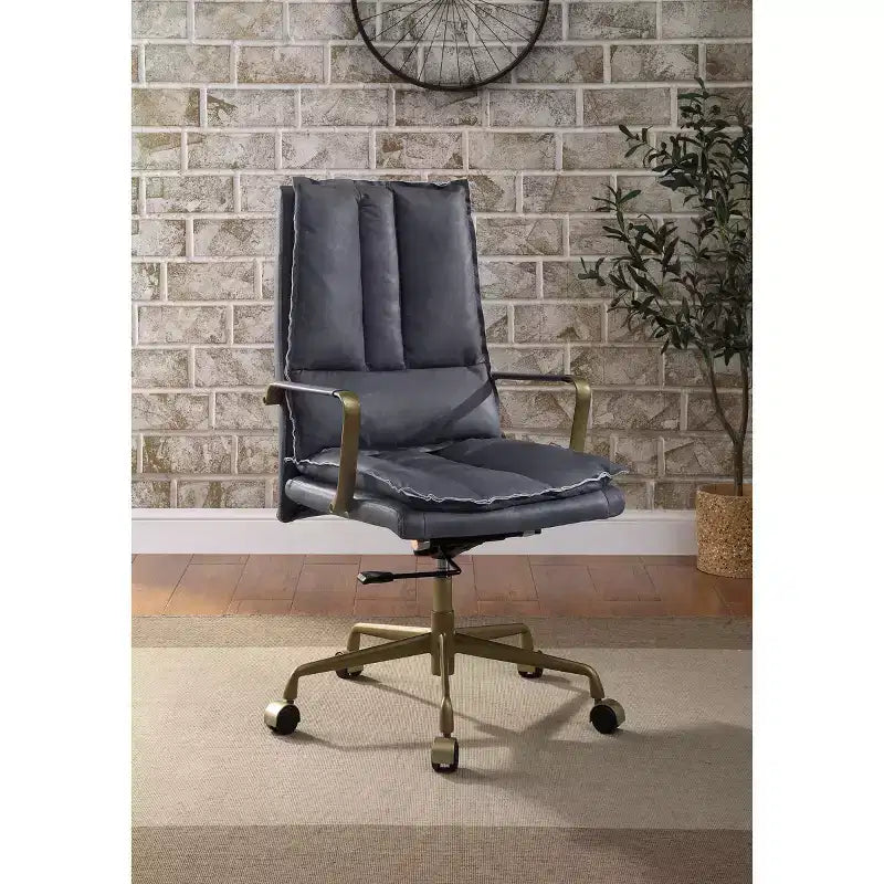 Silla de asiento activo de 25", cuero gris