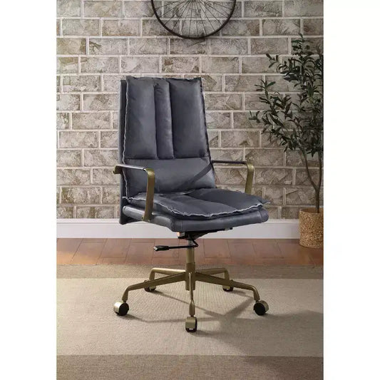 Silla de asiento activo de 25", cuero gris