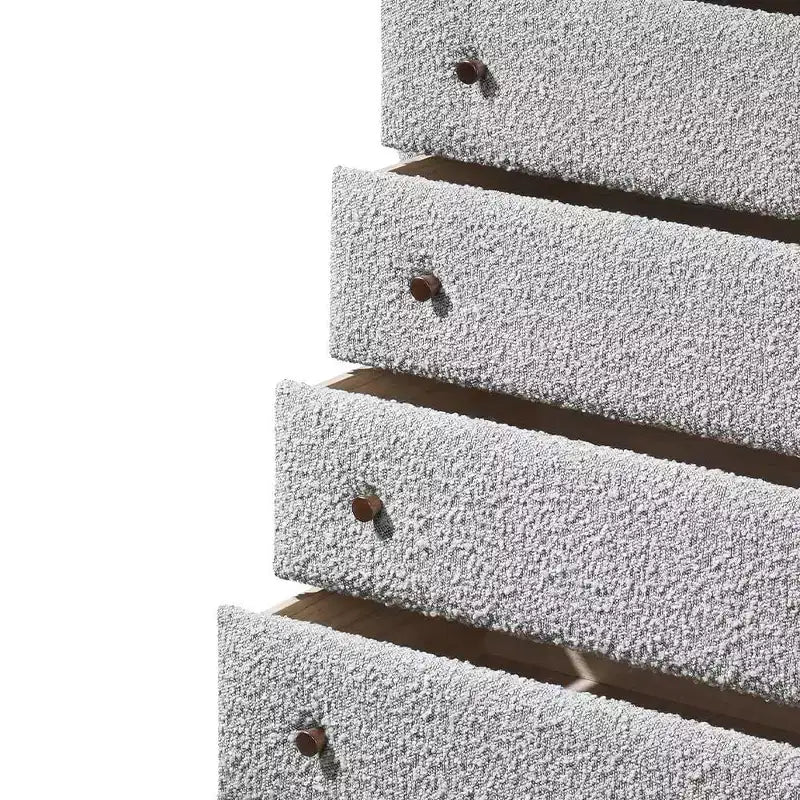 Cajón decorativo de almacenamiento de 33", boucle gris