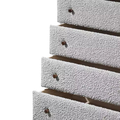 Cajón decorativo de almacenamiento de 33", boucle gris