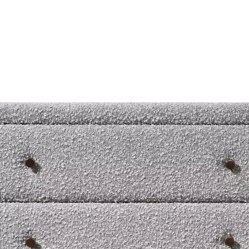 Cajón decorativo de almacenamiento de 33", boucle gris