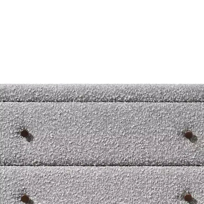 Cajón decorativo de almacenamiento de 33", boucle gris