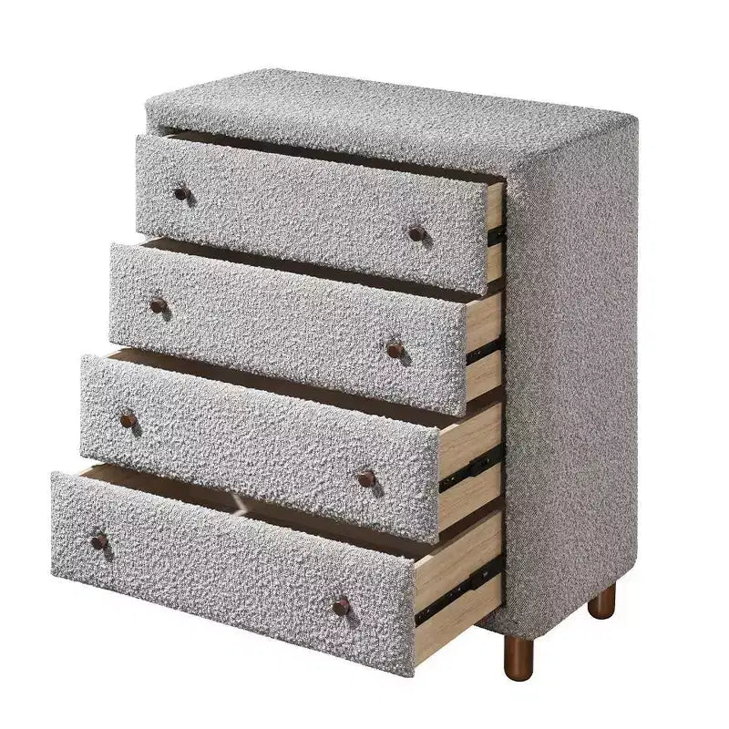 Cajón decorativo de almacenamiento de 33", boucle gris