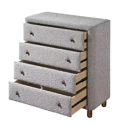 Cajón decorativo de almacenamiento de 33", boucle gris