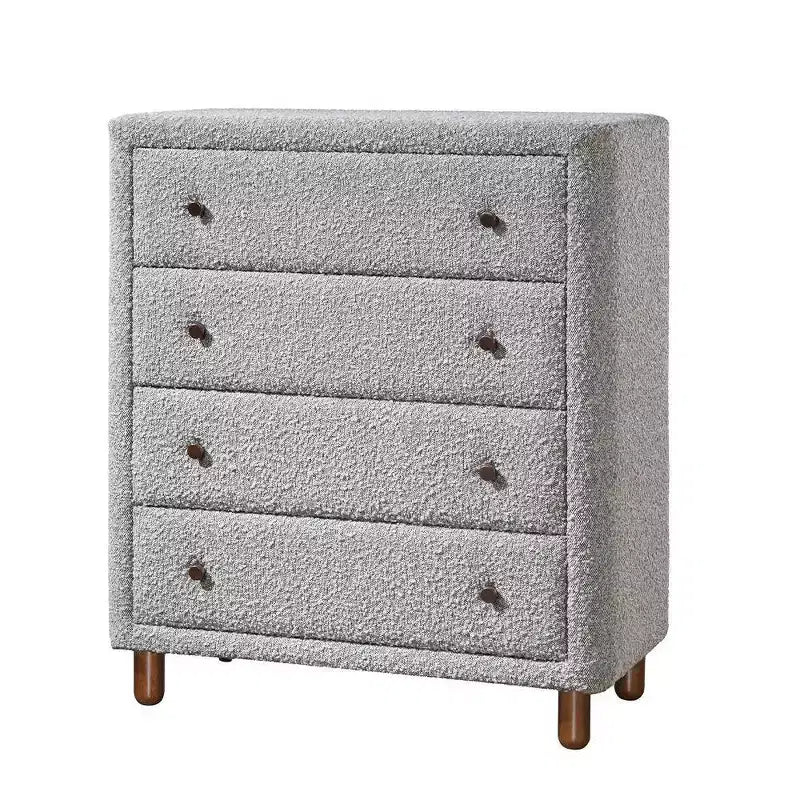 Cajón decorativo de almacenamiento de 33", boucle gris