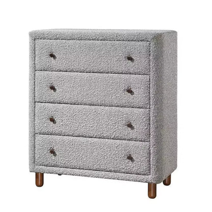 Cajón decorativo de almacenamiento de 33", boucle gris