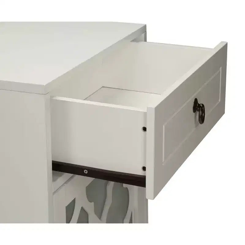 Mesa auxiliar redonda de 17", acabado blanco