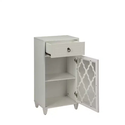 Mesa auxiliar redonda de 17", acabado blanco