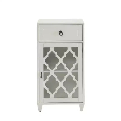 Mesa auxiliar redonda de 17", acabado blanco