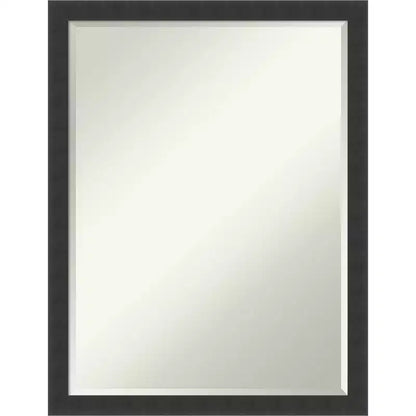 Amanti Art Mezzanotte Black Petite Bevel Wood Bathroom Wall Mirror 26 x 20 in.