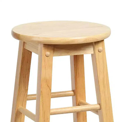 Taburete decorativo redondo de piel sintética de 17", blanco