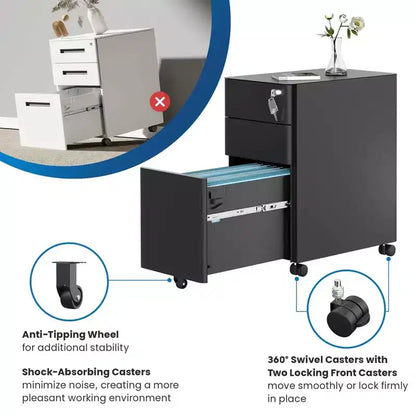 Archivador Pedestal Móvil con 3 Cajones