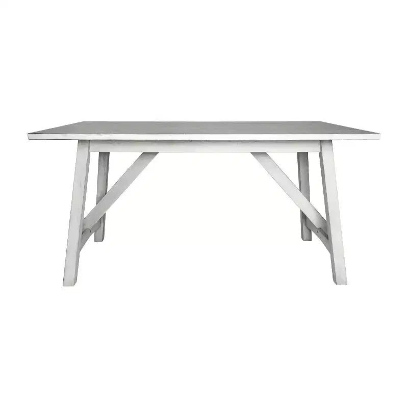 Mesa de comedor rústica de madera con base de caballete