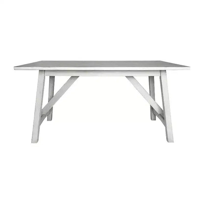 Mesa de comedor rústica de madera con base de caballete