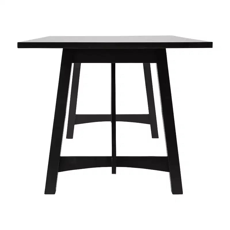 Mesa de comedor rústica de madera con base de caballete