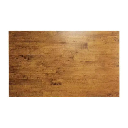 Mesa de comedor rústica de madera con base de caballete