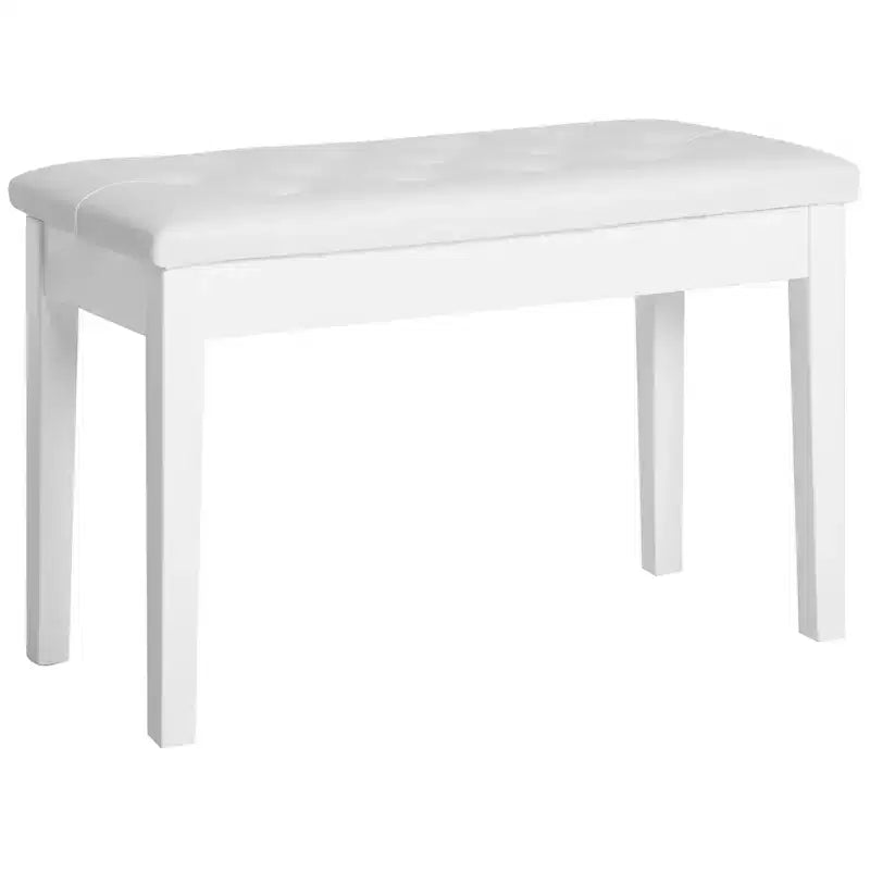 Banco de piano para 2 personas, estructura de madera de abedul con asiento acolchado de piel sintética