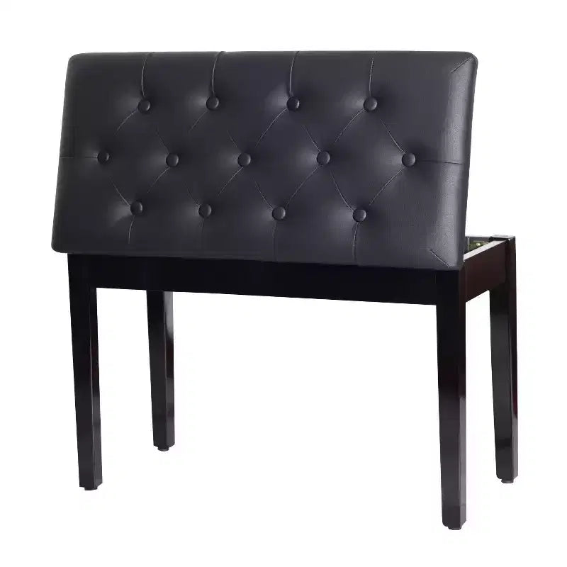 Banco de piano para 2 personas, estructura de madera de abedul con asiento acolchado de piel sintética