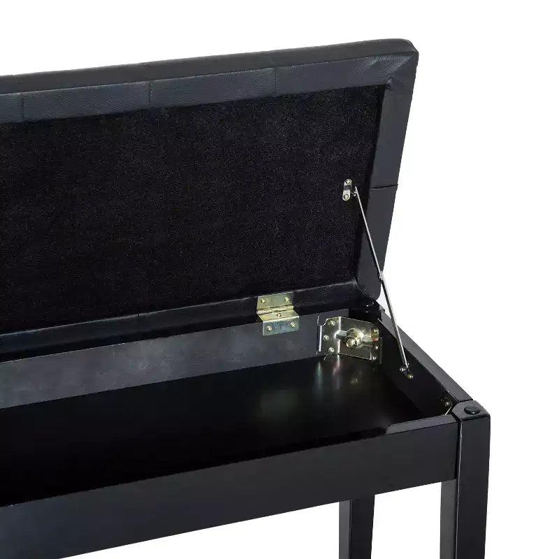Banco de piano para 2 personas, estructura de madera de abedul con asiento acolchado de piel sintética