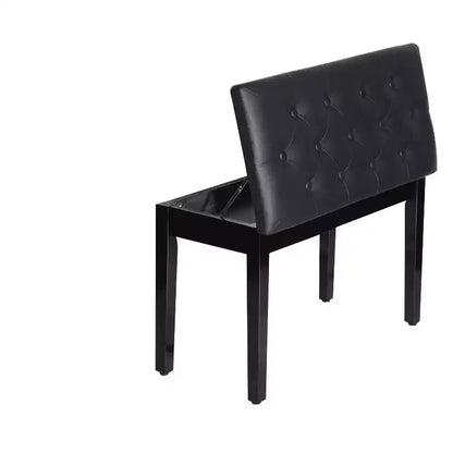 Banco de piano para 2 personas, estructura de madera de abedul con asiento acolchado de piel sintética