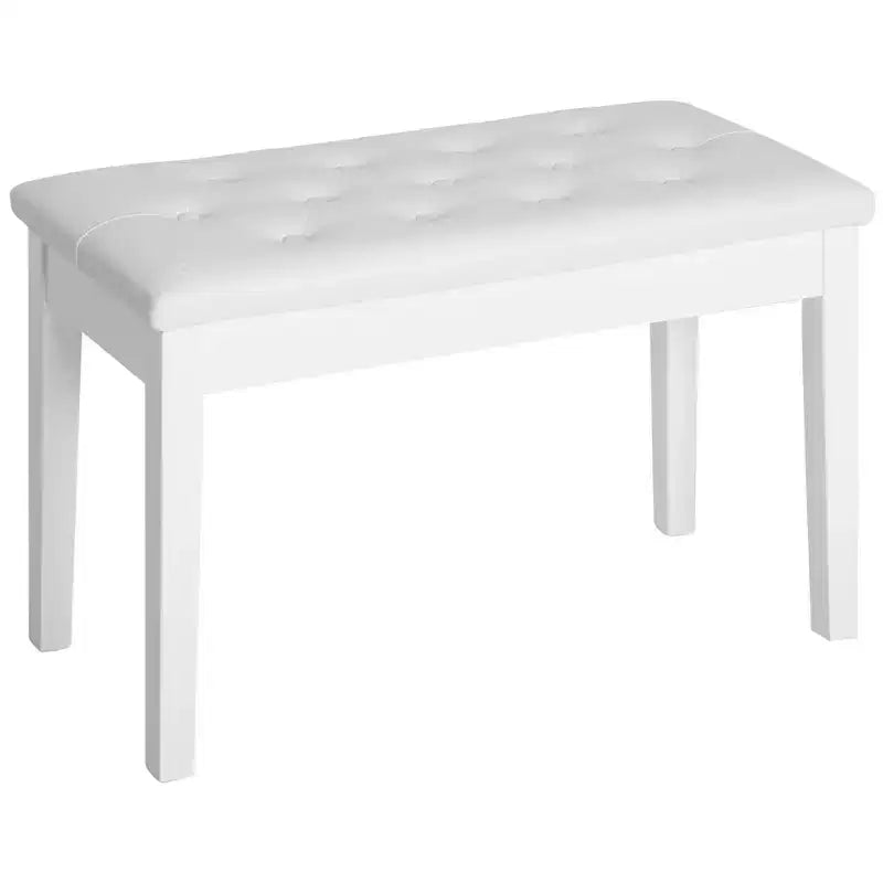 Banco de piano para 2 personas, estructura de madera de abedul con asiento acolchado de piel sintética