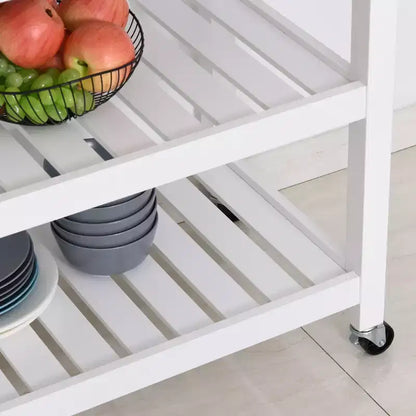 Isla de cocina con encimera de acero inoxidable, estantes de 2 niveles y cajones