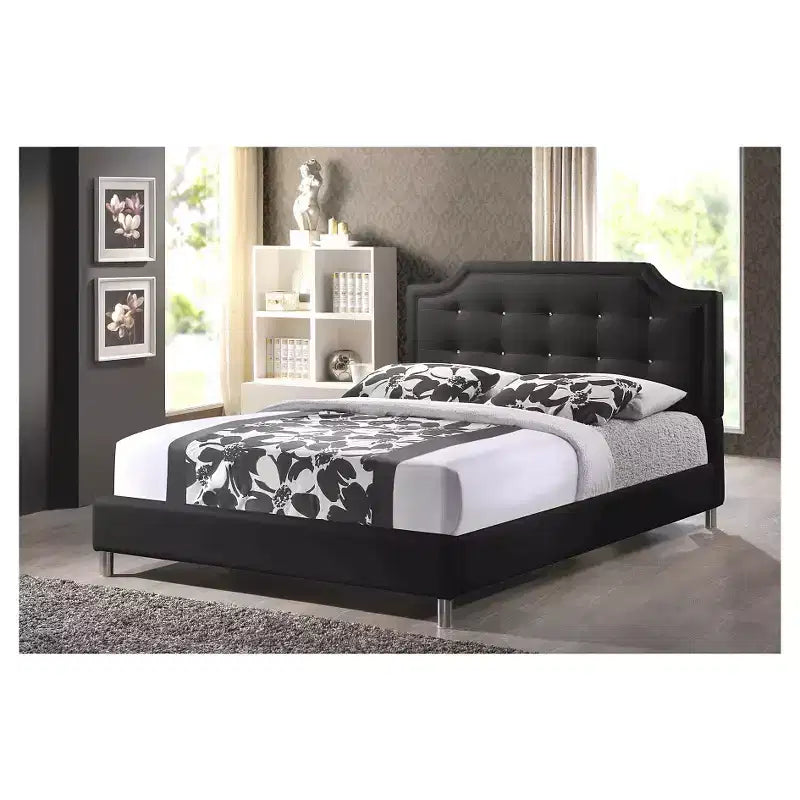 Estructura de cama tapizada tipo plataforma para adultos