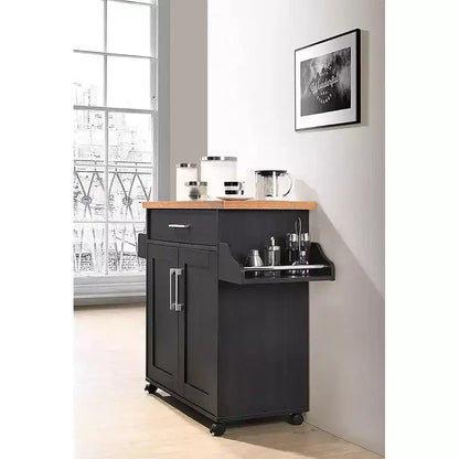 Isla de cocina con ruedas, especiero y toallero