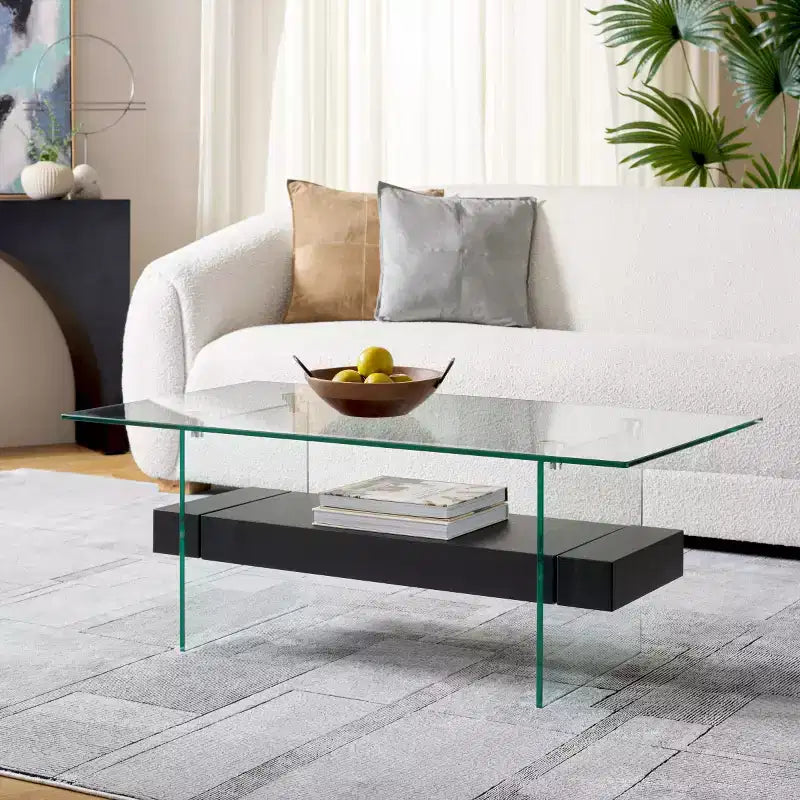 Mesa de centro moderna con estante inferior