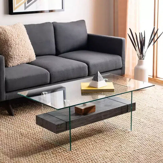 Mesa de centro moderna con estante inferior