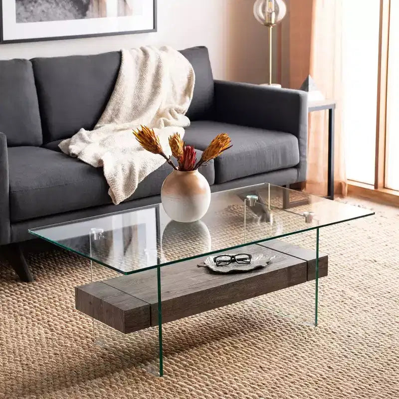 Mesa de centro moderna con estante inferior