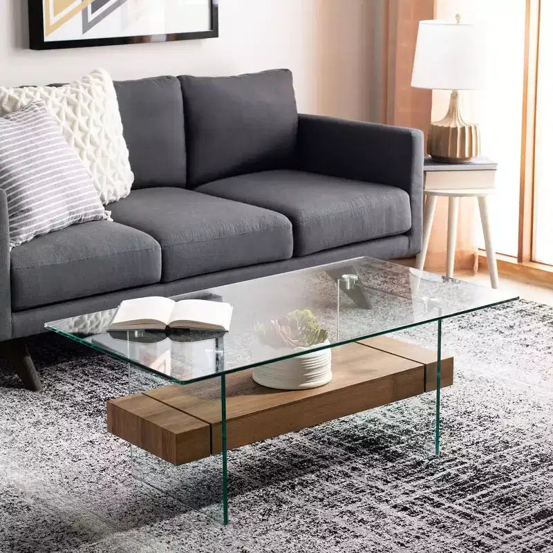Mesa de centro moderna con estante inferior