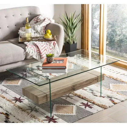 Mesa de centro moderna con estante inferior