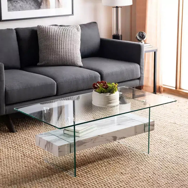 Mesa de centro moderna con estante inferior