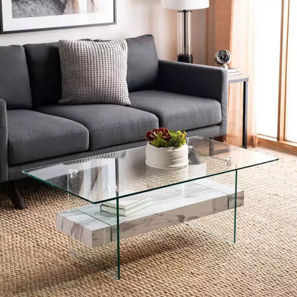 Mesa de centro moderna con estante inferior