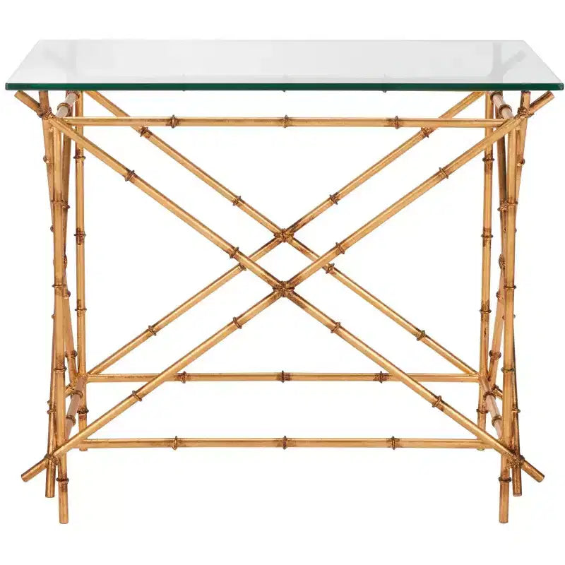 Mark Accent Table - FOX2511 - Gold/Clear - Safavieh Couture