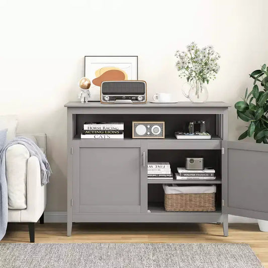 Mueble aparador de cocina con 2 puertas, gris