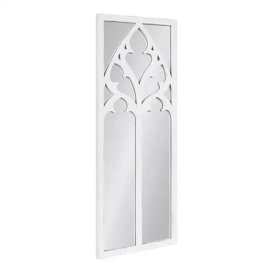 Kate and Laurel Dutchess Rectangle Wood Decorative Mirror, 14x36, White
