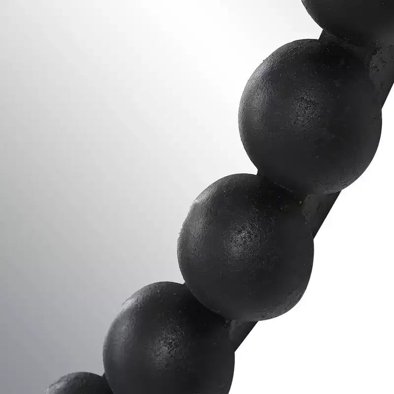 Espejo de pared ovalado con cuentas, 50,8x76,2 cm, marco negro mate