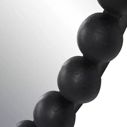 Espejo de pared ovalado con cuentas, 50,8x76,2 cm, marco negro mate