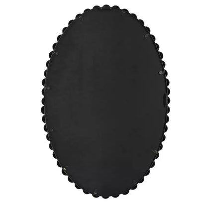 Espejo de pared ovalado con cuentas, 50,8x76,2 cm, marco negro mate
